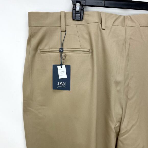 JWN Nordstrom Mens Pants 44R Tan Khaki Wool Blend Straight Leg Trouser NWT - Picture 5 of 9